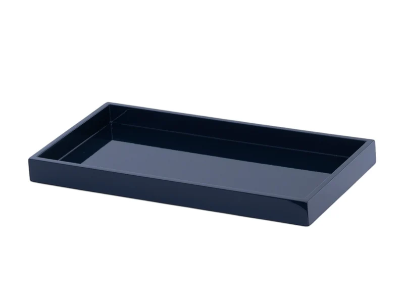 albert L. (punkt) Lacquer-Tablett stahlblau 30x15cm