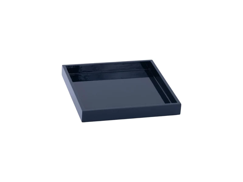 albert L. (punkt) Lacquer-Tablett stahlblau 20x20cm