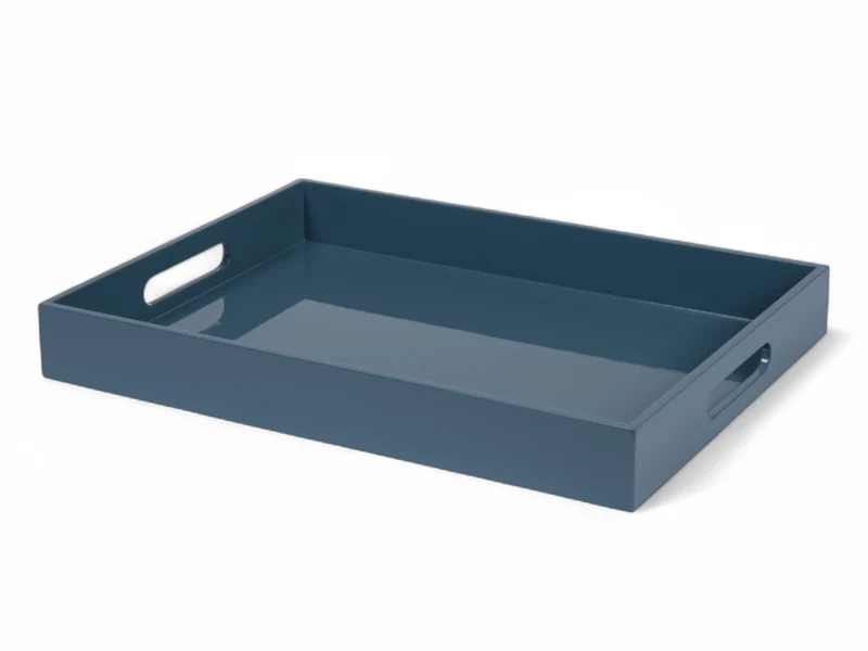 albert L. (punkt) Lacquer-Tablett taubenblau 40x30cm