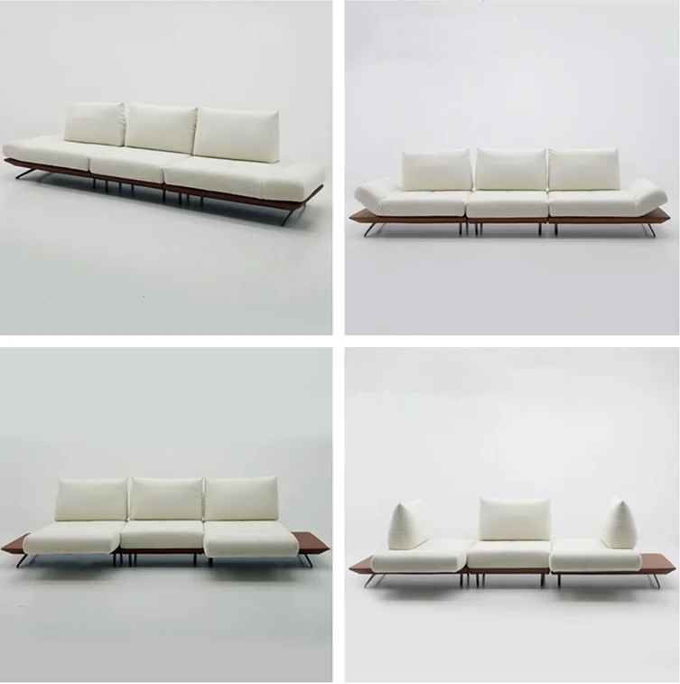 Modernes modulares Insel-Drehsofa mit verstellbarer Armlehne und Rückenkissen