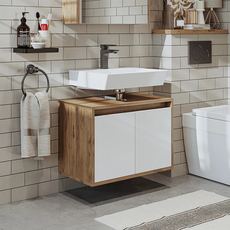 Roomart Badezimmer Unterschrank, 65 cm, ohne Waschbecken, 45 cm hoch, in 4 Farben