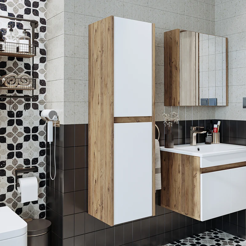 Roomart Badezimmer Hochschrank, 35 cm, hängend mit 4 Fächern, in 5 Farben