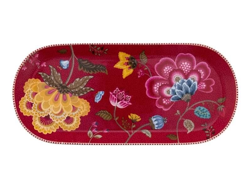 PIP STUDIO Blooming Tales Fantasy Dark Red Kuchenplatte 33,3x15,5cm