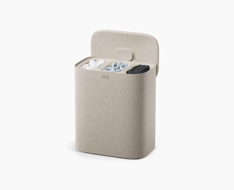 Tota 2 Trio 90L Blasses Pilzbraun Wäsche-Trennkorb