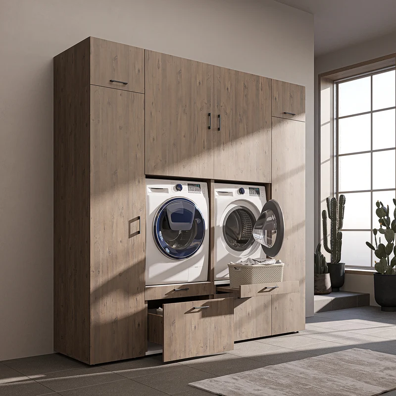 Roomart Waschmaschinenschrank SERIE 2 mit 2 Hochschränken, 254 cm, in 3 Farben