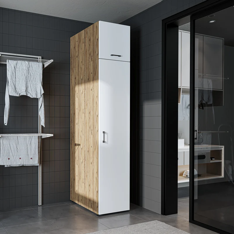 Roomart Hochschrank SERIE DORA, 45 cm, schmaler Mehrzweckschrank mit Regalböden, in 4 Farben