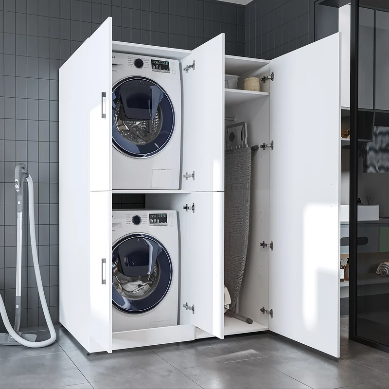 Roomart Waschmaschinenschrank DORA-II, 130 cm, für Waschmaschine und Trockner, in 5 Farben