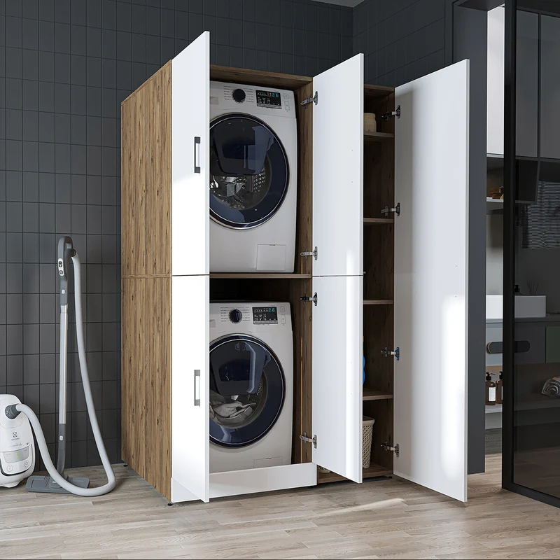 Roomart Waschmaschinenschrank DORA-II, 115 cm, für Waschmaschine und Trockner, in 5 Farben