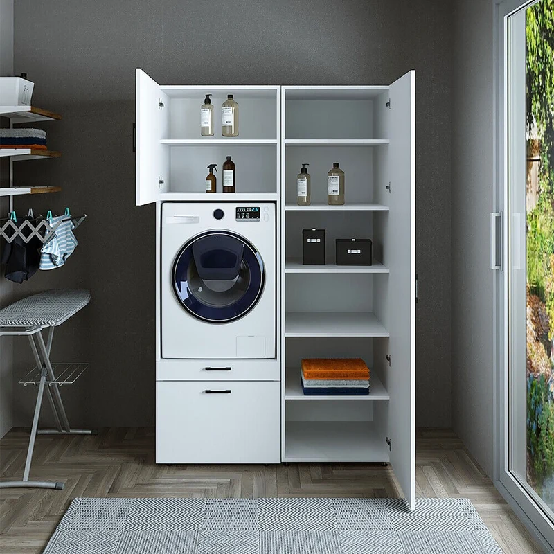 Roomart Waschmaschinenschrank SERIE 2, 127 cm, mit Hochschrank und Ausziehbrett, in 3 Farben