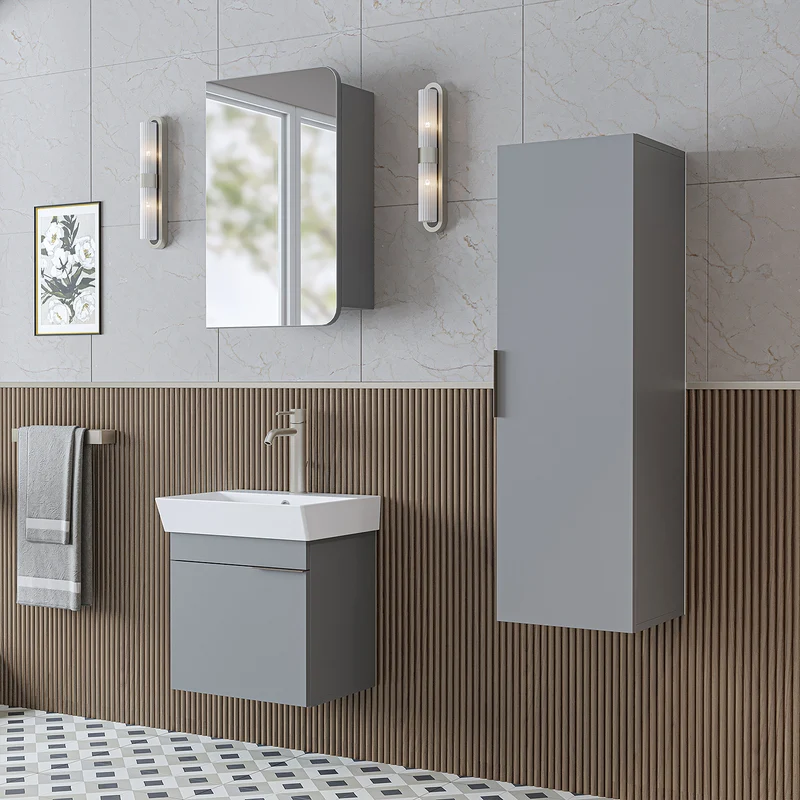 Roomart Badmöbel-Set LYCIA, 50 cm, 4-teilig mit Keramikbecken, in 4 Farben