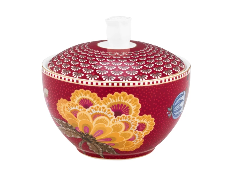 PIP STUDIO Blooming Tales Fantasy Dark Red Zuckerdose 0,3l