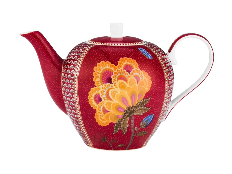 PIP STUDIO Blooming Tales Fantasy Dark Red Large Teekanne 1,6l