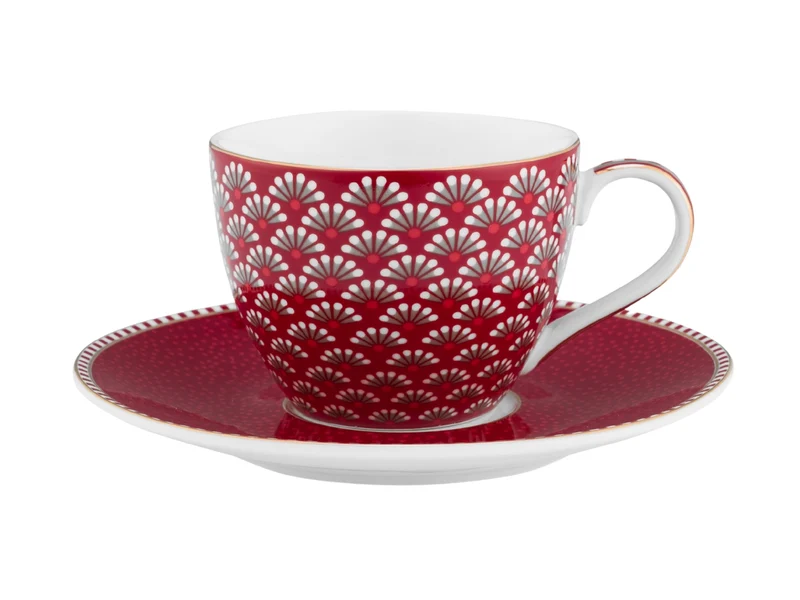 PIP STUDIO Blooming Tales Dark Red Espressotasse mit Untertasse 0,12l
