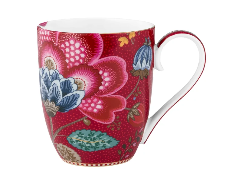 PIP STUDIO Blooming Tales Fantasy Dark Red Henkelbecher XL 0,45l
