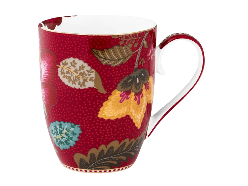 PIP STUDIO Blooming Tales Fantasy Dark Red Large Henkelbecher 0,365l