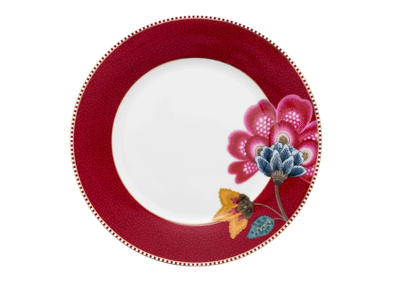 PIP STUDIO Blooming Tales Dark Red Teller 21cm