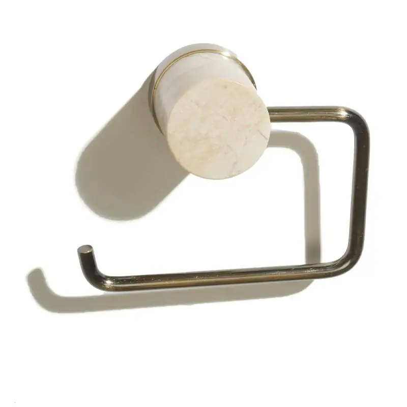 Papierrollenhalter aus Naturstein und Metall Blake