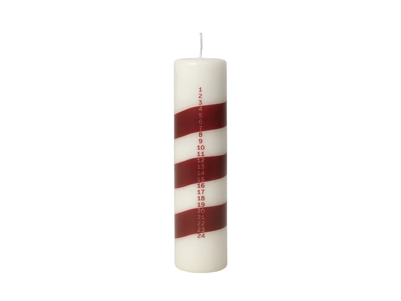 Broste Copenhagen Linea Kalenderlicht off white/burgundy 20cm