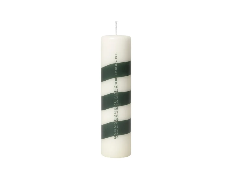 Broste Copenhagen Linea Kalenderlicht off white/dark green 20cm
