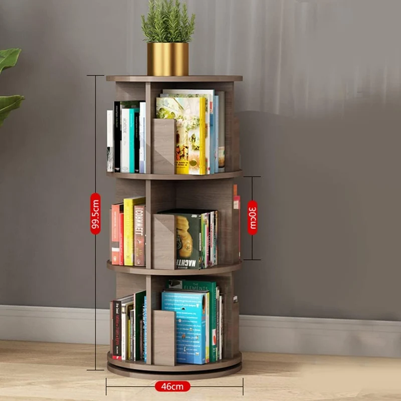 Um 360° drehbares Bücherregal aus Massivholz