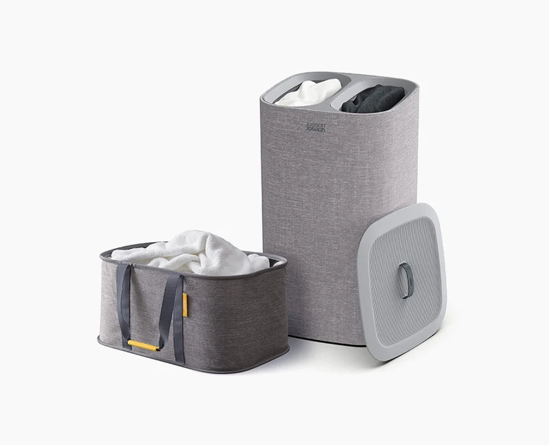 2-teiliges Wäschekorb-Set aus Tota (60L) & Hold-All (35L) In Grau