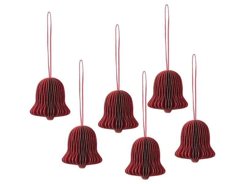 Broste Copenhagen Chime Bell Papierhänger pompeian red Set6