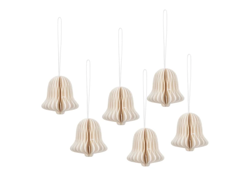 Broste Copenhagen Chime Bell Papierhänger off white Set6