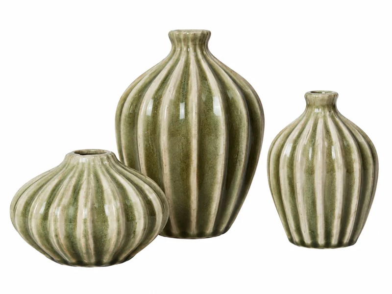 Broste Copenhagen Amalie Vase Dry Sage Set 3tlg