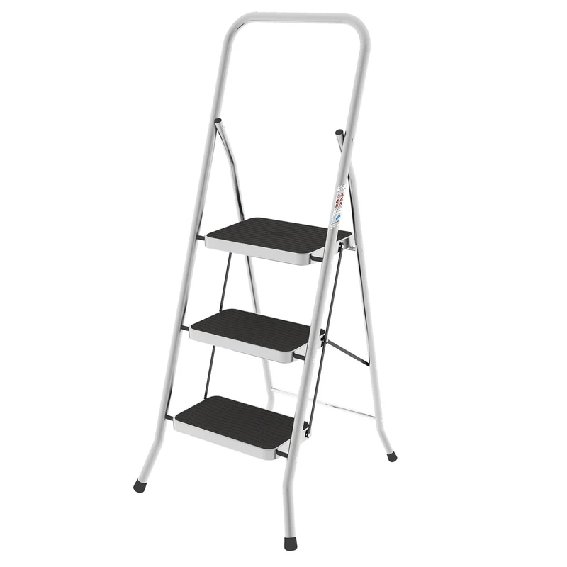 Colombo Security – Trittleiter mit 3 Stufen, TÜV-GS-zertifiziert, bis 150 kg, Made in Italy