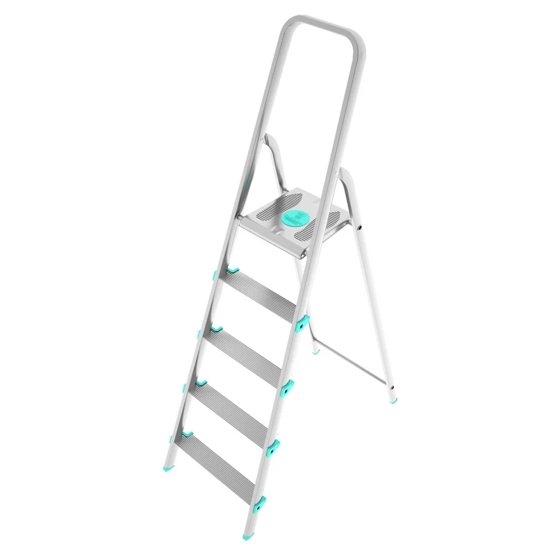 Colombo LIBELLULA - Trittleiter, Trittleiter 5 stufen, Trittleiter Klappbar, Höhe 106 cm, Max, Belastbar 150 kg, Aluminium, Hergestellt in Italien