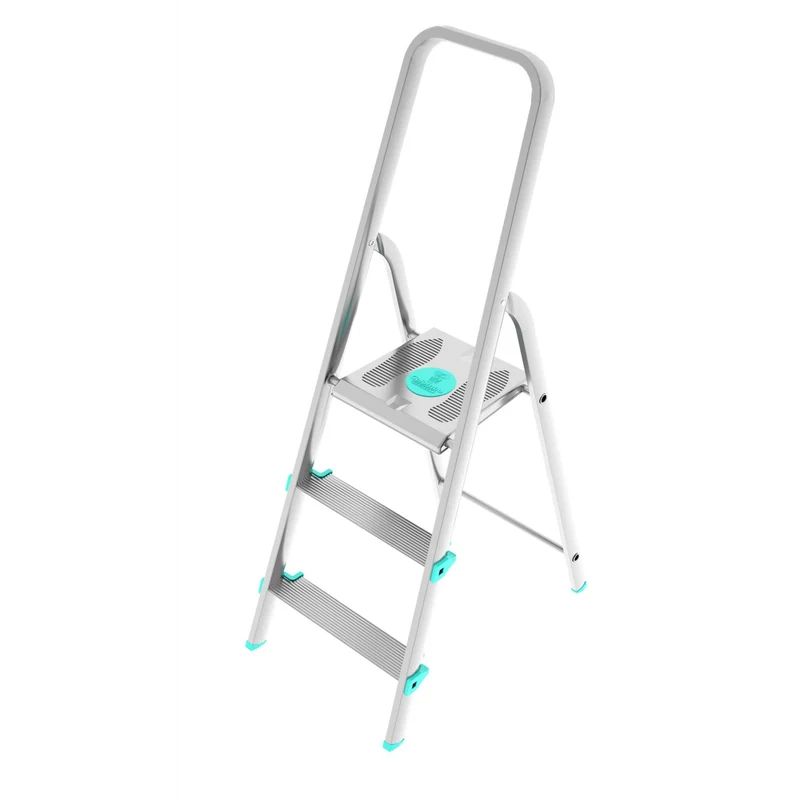 Colombo LIBELLULA - Trittleiter, Trittleiter 3 stufen, Trittleiter Klappbar, Höhe 61 cm, Max, Belastbar 150 kg, Aluminium, Hergestellt in Italien