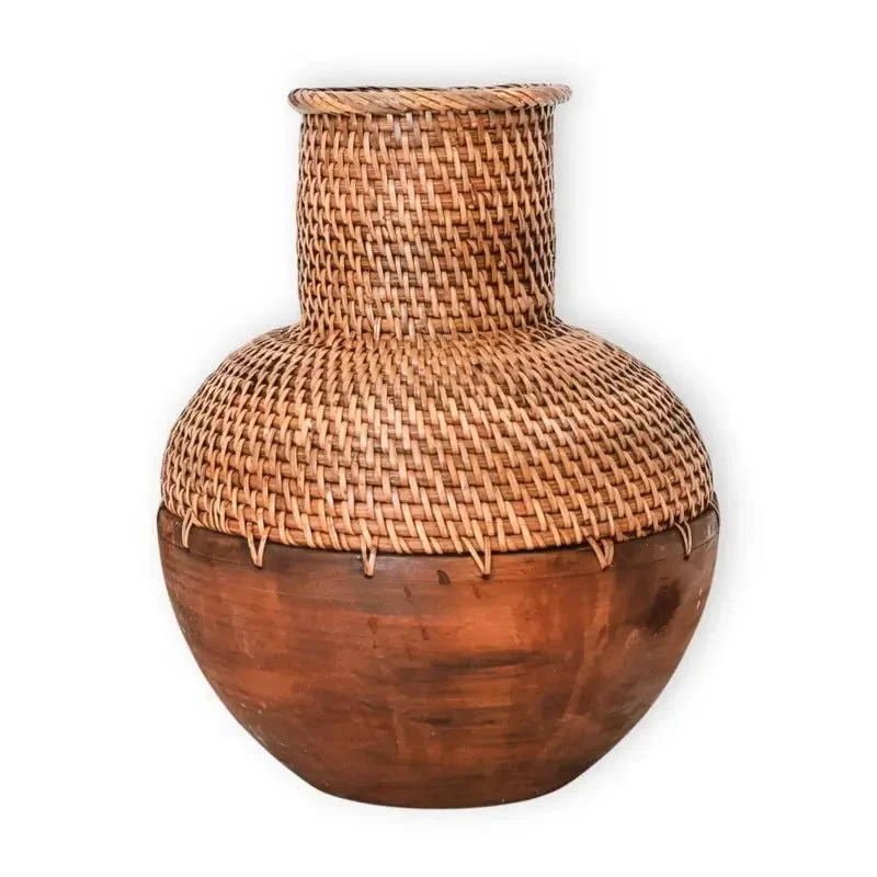 Rattan Dekovase Kamari braun