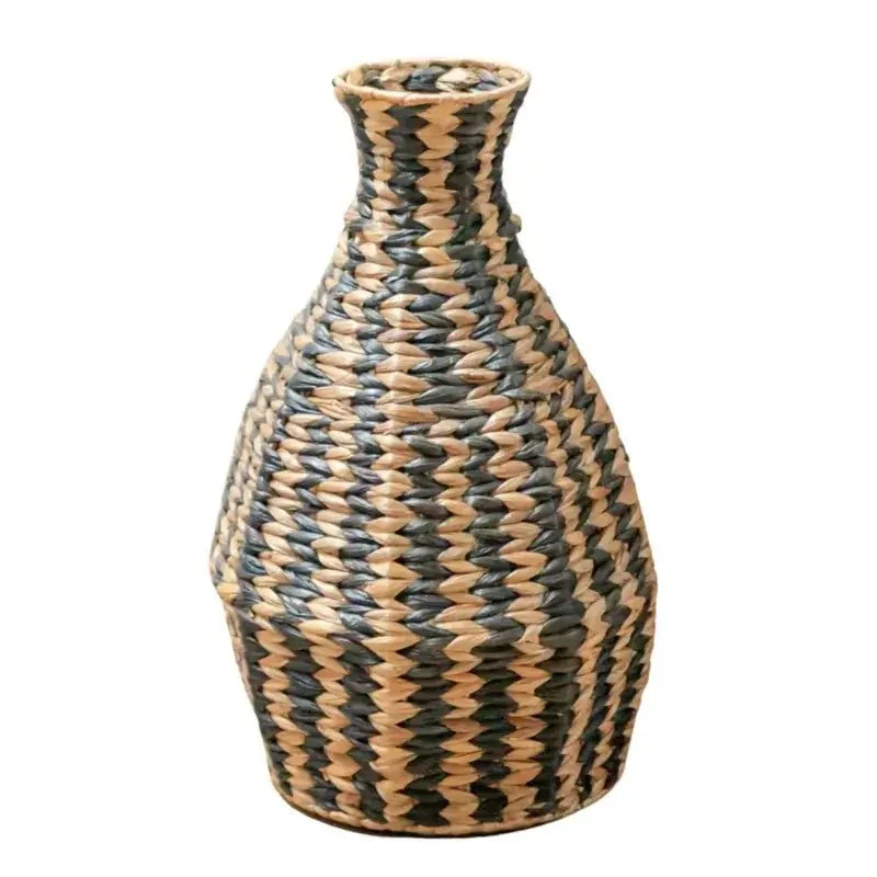 Große Deko Vase Dayana – Schwarz/Natur