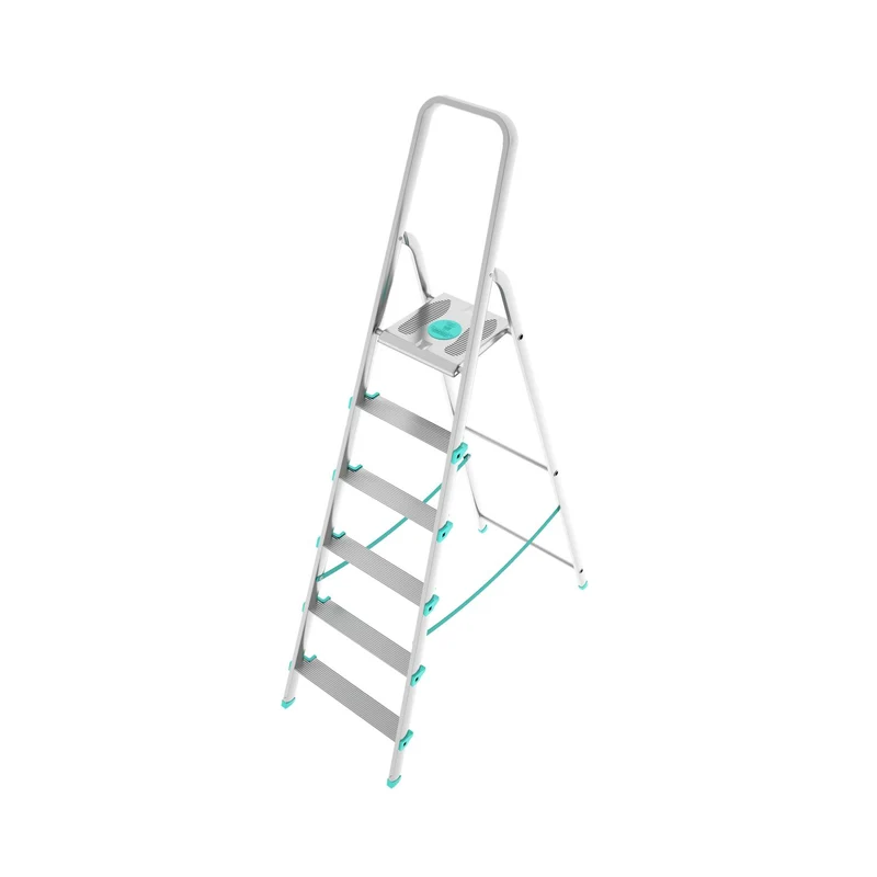 Colombo LIBELLULA - Trittleiter, Trittleiter 6 stufen, Trittleiter Klappbar, Höhe 129 cm, Max, Belastbar 150 kg, Aluminium, Hergestellt in Italien