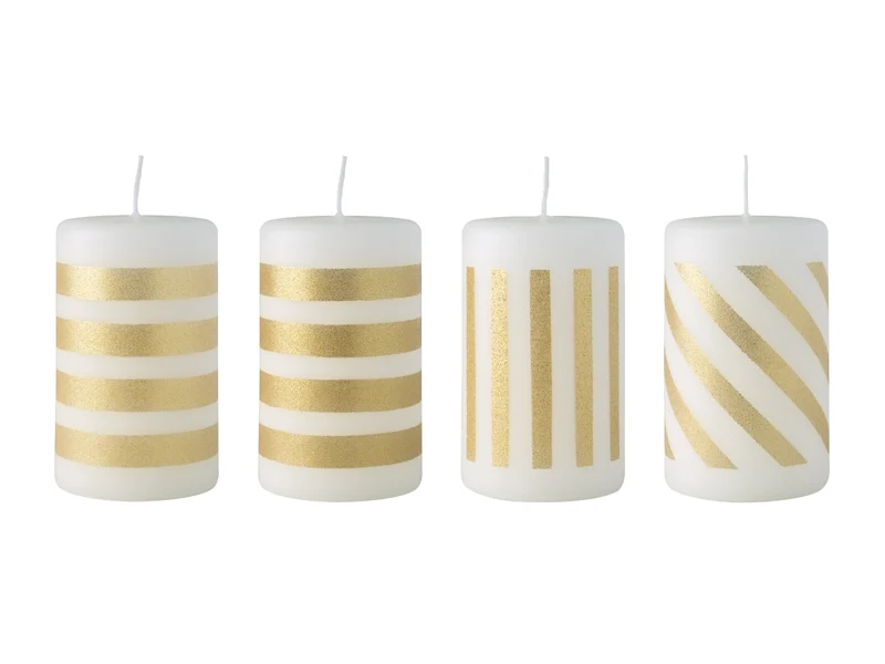 Villeroy & Boch Christmas Chic Stumpenkerze weiß/gold Set 4tlg