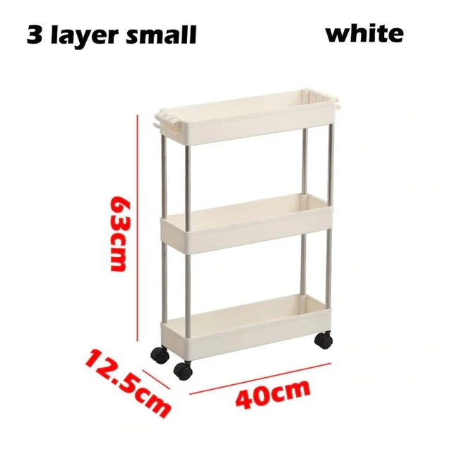 3/4 Ebenen Slim Organizer-Wagen mit Rädern für engen Raum