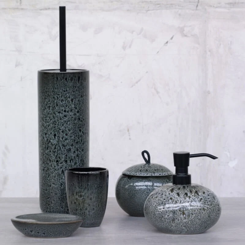 Badezimmer Accessoires Ugo schwarz-olive