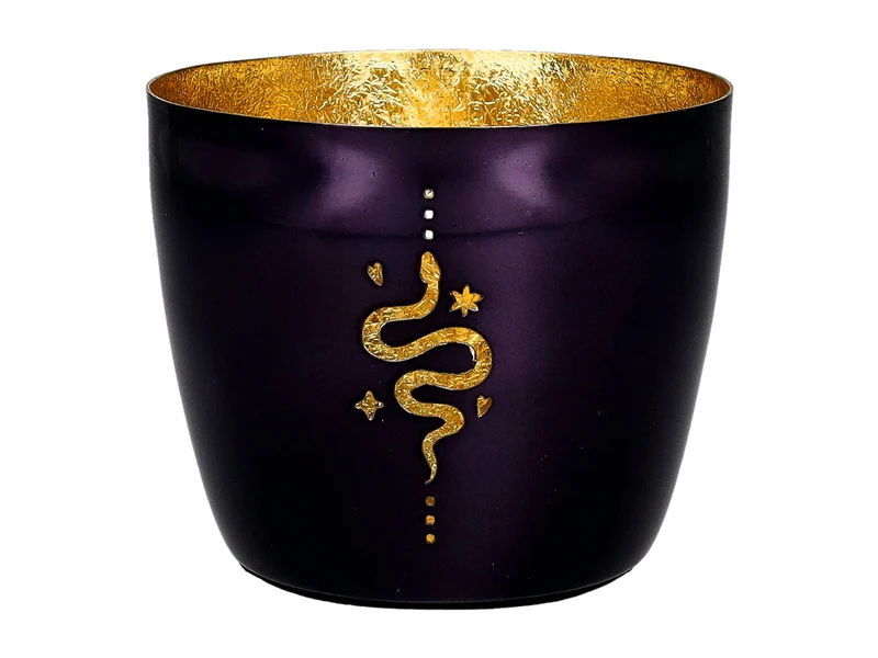 Giftcompany Madras Windlicht M Schlange schwarz/gold 8,5cm