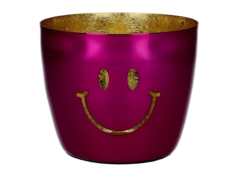 Giftcompany Madras Windlicht M Smile pink/gold 8,5cm