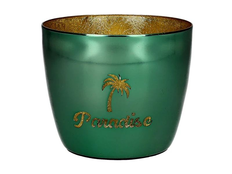 Giftcompany Madras Windlicht M Paradise hellgrün/gold 8,5cm