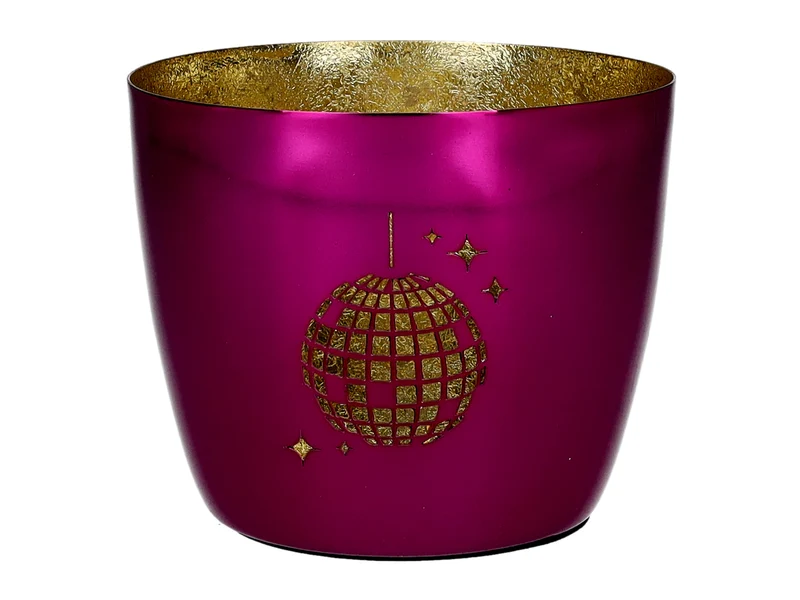 Giftcompany Madras Windlicht M Discokugel pink/gold 8,5cm
