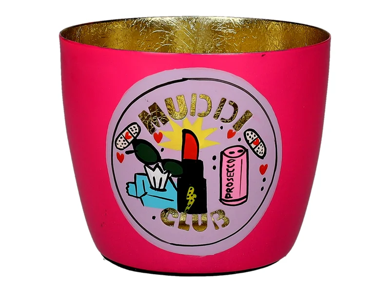 Giftcompany Madras Windlicht M Muddi Club hot pink/gold 8,5cm