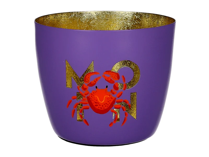 Giftcompany Madras Windlicht M Moin/Hummer lila/gold 8,5cm