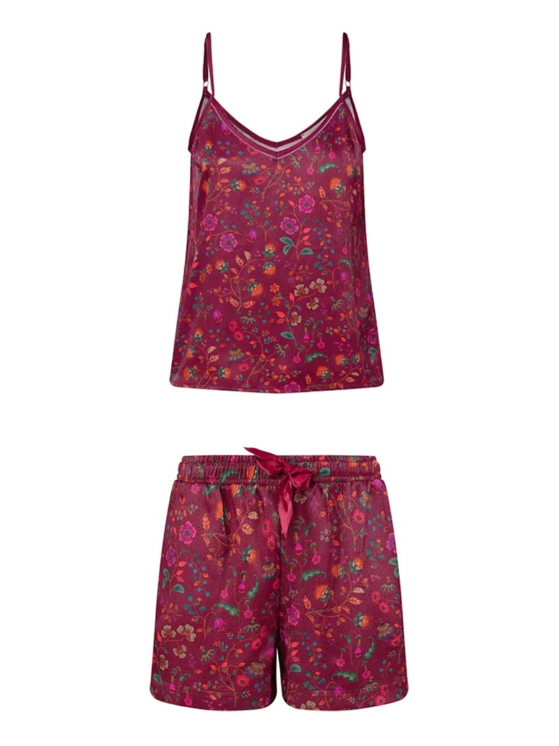 PIP STUDIO Flora Bangalore Bowie & San Pyjama kurz dark pink M 2tlg