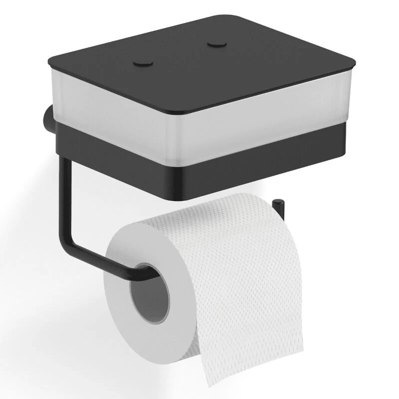 WC Rollenhalter mit Tücherbox WC Duo schwarz