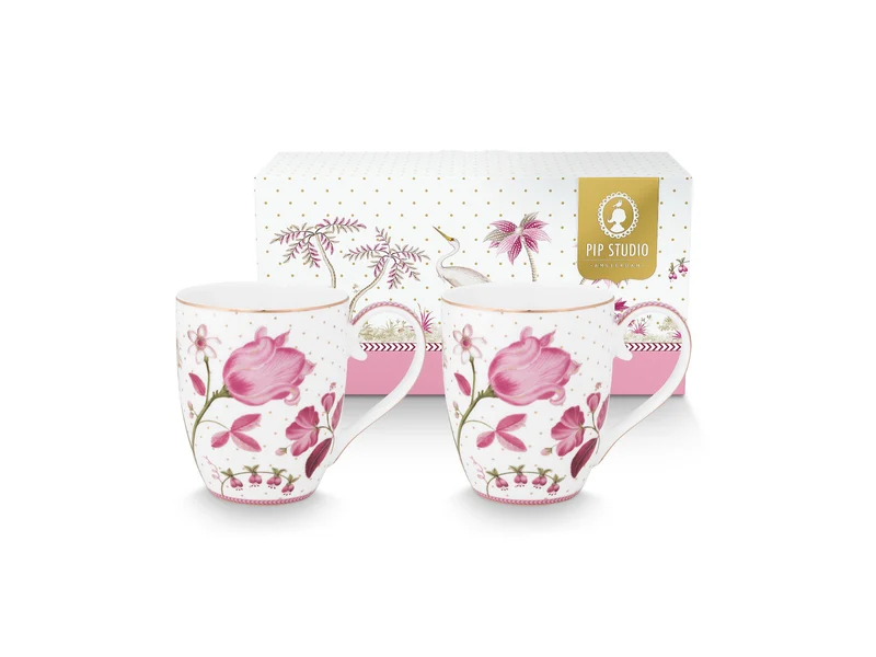 PIP STUDIO Jolie Tulip Pink Becher 450ml XL Set2