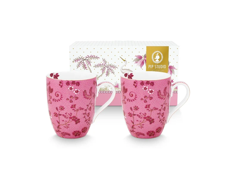 PIP STUDIO Jolie Flowers Pink Becher Large 350ml Set2