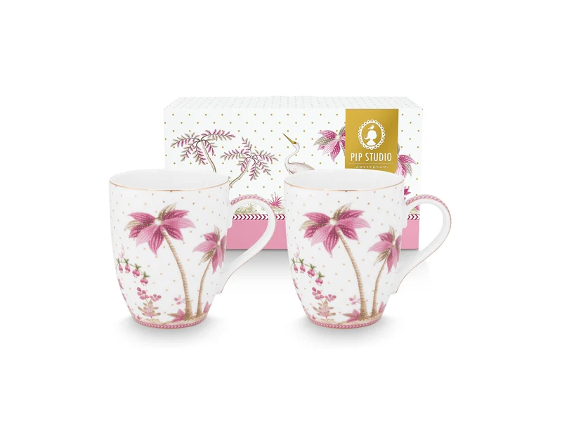 PIP STUDIO Jolie Dots Gold Pink Becher Large 350ml Set2
