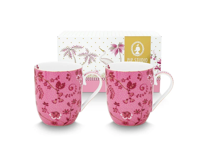 PIP STUDIO Jolie Flowers Pink Becher Small 145ml Set2