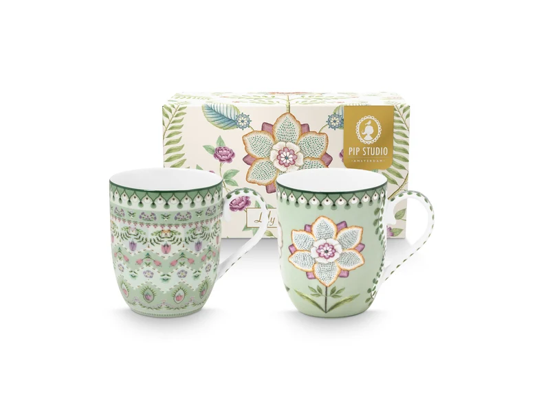 PIP STUDIO Lily&Lotus Light Green Becher Small 145ml Set2